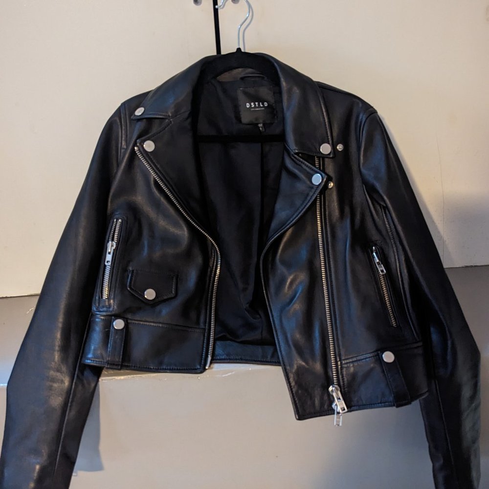 DSTLD Leather Biker Jacket